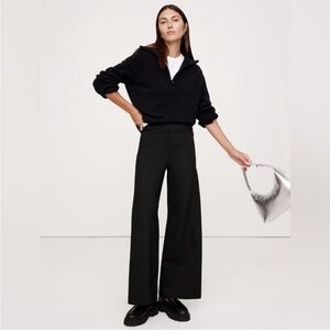 NWT! Banana Republic Black Wide-Leg Everywhere Ponte Cropped Pant - Multiple🤎